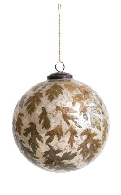 5 Round Antique Silver Mercury Glass Ball Ornament