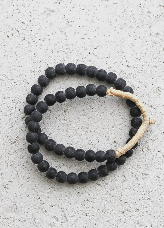 Black Recycled Glass Beads