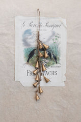 Hanging Metal Bell Cluster with Jute Rope