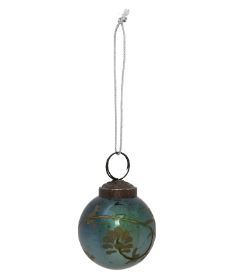 Etched Mercury Glass Ball Ornament