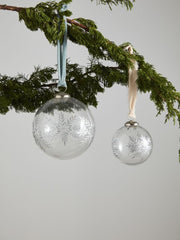 Silver Snowflake Glass Ornament
