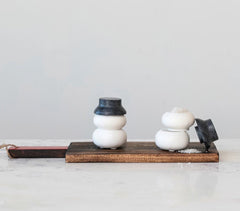 Marble Snowman Pinch Pots