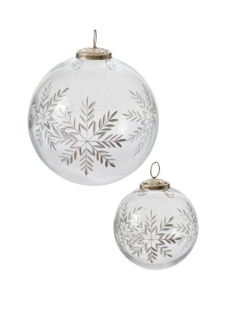 Silver Snowflake Glass Ornament