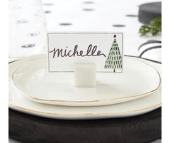 White Marble Place Card Holder Set of 4
