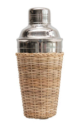 Stainless Steel Cocktail Shaker with Rattan